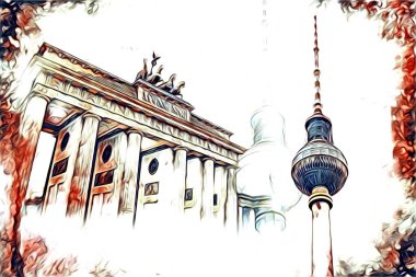 Berlin sanat eskizi çizimi eğlenceli tasarım antika retro