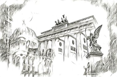 Berlin sanat eskizi çizimi eğlenceli tasarım antika retro