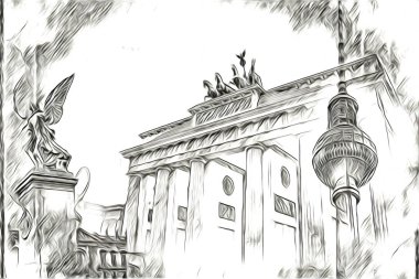 Berlin sanat eskizi çizimi eğlenceli tasarım antika retro