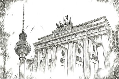 Berlin sanat eskizi çizimi eğlenceli tasarım antika retro