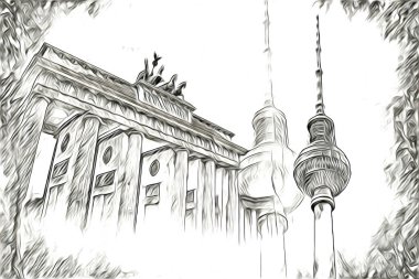 Berlin sanat eskizi çizimi eğlenceli tasarım antika retro