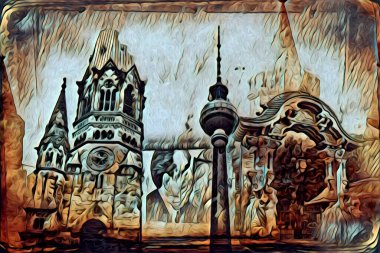 Berlin sanat eskizi çizimi eğlenceli tasarım antika retro