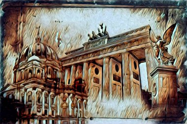 Berlin sanat eskizi çizimi eğlenceli tasarım antika retro