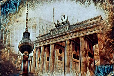 Berlin sanat eskizi çizimi eğlenceli tasarım antika retro