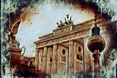 Berlin sanat eskizi çizimi eğlenceli tasarım antika retro