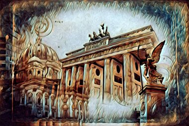 Berlin sanat eskizi çizimi eğlenceli tasarım antika retro