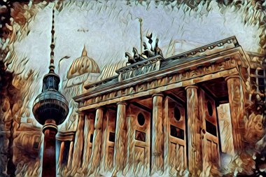 Berlin sanat eskizi çizimi eğlenceli tasarım antika retro