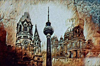 Berlin sanat eskizi çizimi eğlenceli tasarım antika retro