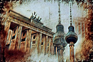 Berlin sanat eskizi çizimi eğlenceli tasarım antika retro