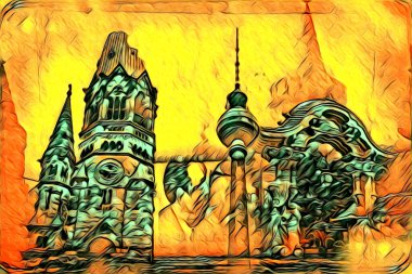 Berlin sanat eskizi çizimi eğlenceli tasarım antika retro