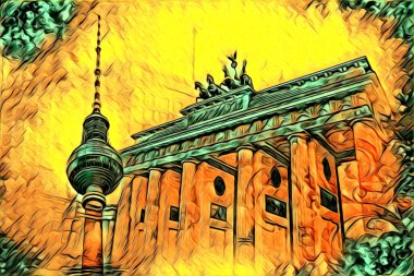 Berlin sanat eskizi çizimi eğlenceli tasarım antika retro