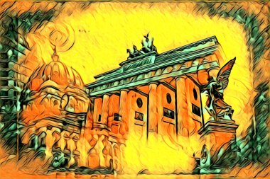 Berlin sanat eskizi çizimi eğlenceli tasarım antika retro