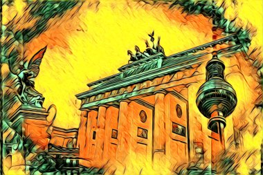 Berlin sanat eskizi çizimi eğlenceli tasarım antika retro