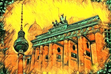 Berlin sanat eskizi çizimi eğlenceli tasarım antika retro