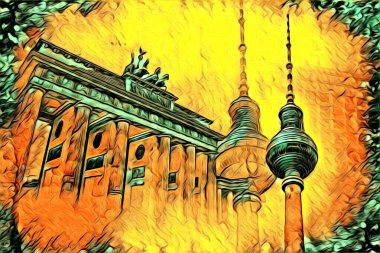 Berlin sanat eskizi çizimi eğlenceli tasarım antika retro