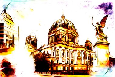 Berlin sanat eskizi çizimi eğlenceli tasarım antika retro