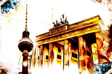 Berlin sanat eskizi çizimi eğlenceli tasarım antika retro