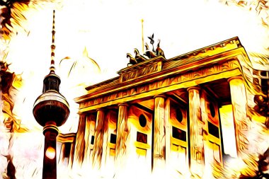 Berlin sanat eskizi çizimi eğlenceli tasarım antika retro