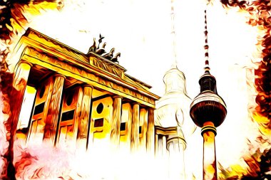 Berlin sanat eskizi çizimi eğlenceli tasarım antika retro