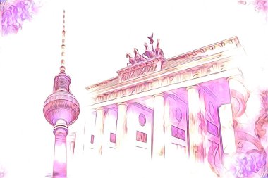 Berlin sanat eskizi çizimi eğlenceli tasarım antika retro