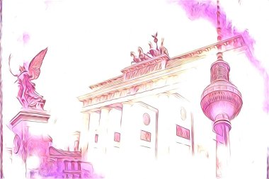 Berlin sanat eskizi çizimi eğlenceli tasarım antika retro