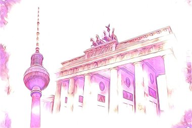 Berlin sanat eskizi çizimi eğlenceli tasarım antika retro