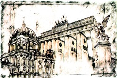 Berlin sanat eskizi çizimi eğlenceli tasarım antika retro