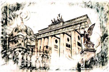 Berlin sanat eskizi çizimi eğlenceli tasarım antika retro