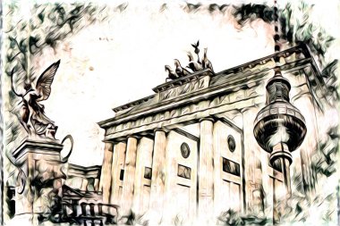 Berlin sanat eskizi çizimi eğlenceli tasarım antika retro