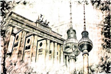 Berlin sanat eskizi çizimi eğlenceli tasarım antika retro