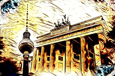 Berlin sanat eskizi çizimi eğlenceli tasarım antika retro