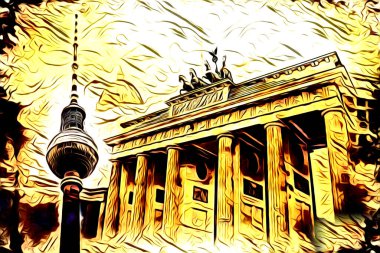 Berlin sanat eskizi çizimi eğlenceli tasarım antika retro