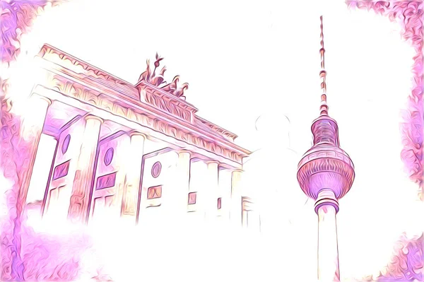 Berlin sanat eskizi çizimi eğlenceli tasarım antika retro