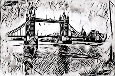 Londra sanat tasarımı çizimi çizimi eğlenceli tasarım antika retro