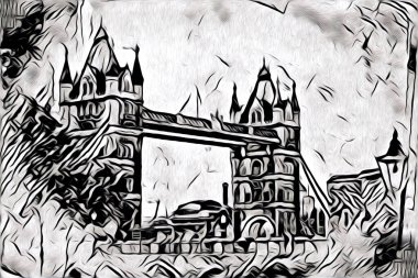 Londra sanat tasarımı çizimi çizimi eğlenceli tasarım antika retro