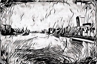 Londra sanat tasarımı çizimi çizimi eğlenceli tasarım antika retro