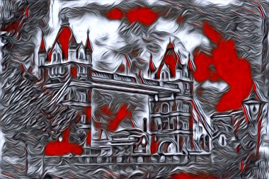 Londra sanat tasarımı çizimi çizimi eğlenceli tasarım antika retro