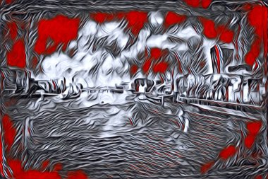 Londra sanat tasarımı çizimi çizimi eğlenceli tasarım antika retro