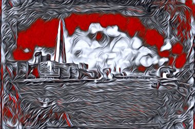 Londra sanat tasarımı çizimi çizimi eğlenceli tasarım antika retro