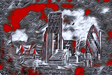 Londra sanat tasarımı çizimi çizimi eğlenceli tasarım antika retro