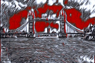 Londra sanat tasarımı çizimi çizimi eğlenceli tasarım antika retro