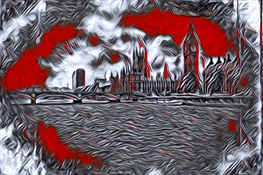 Londra sanat tasarımı çizimi çizimi eğlenceli tasarım antika retro