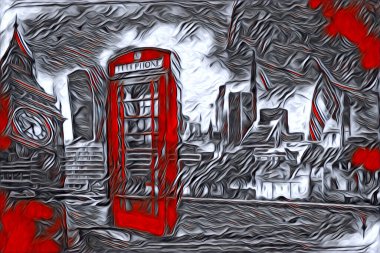 Londra sanat tasarımı çizimi çizimi eğlenceli tasarım antika retro