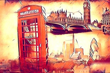 Londra sanat tasarımı çizimi çizimi eğlenceli tasarım antika retro