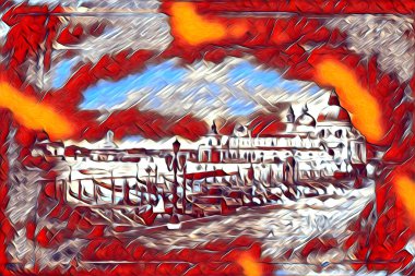 Venedik sanat eskizi çizimi eğlenceli tasarım antika retro