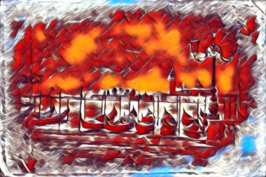 Venedik sanat eskizi çizimi eğlenceli tasarım antika retro