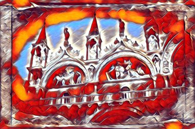 Venedik sanat eskizi çizimi eğlenceli tasarım antika retro