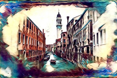 Venedik sanat eskizi çizimi eğlenceli tasarım antika retro