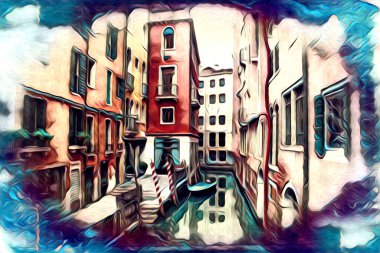 Venedik sanat eskizi çizimi eğlenceli tasarım antika retro