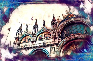 Venedik sanat eskizi çizimi eğlenceli tasarım antika retro